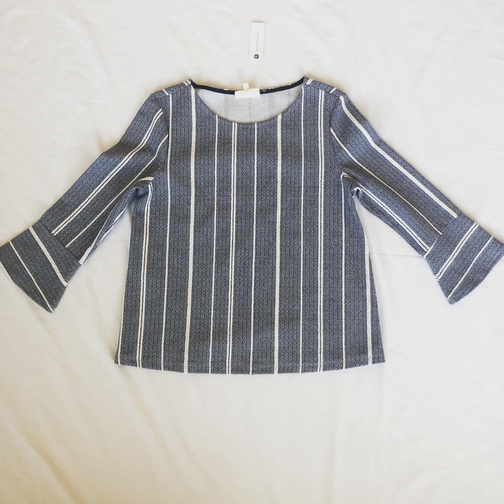 Anthro. En Elle Striped Cotton Blouse